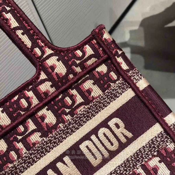Dior包 迪奧復古凹造型刺繡小號手袋 Dior Mini Book tote手提包  Dyd1101